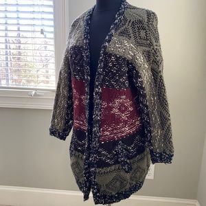 Topshop aztec chunky cardigan sweater